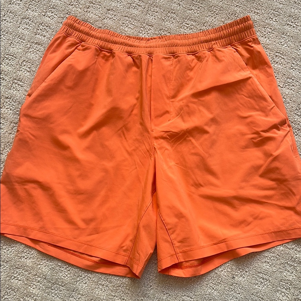 Orange Lululemon Athletic Shorts